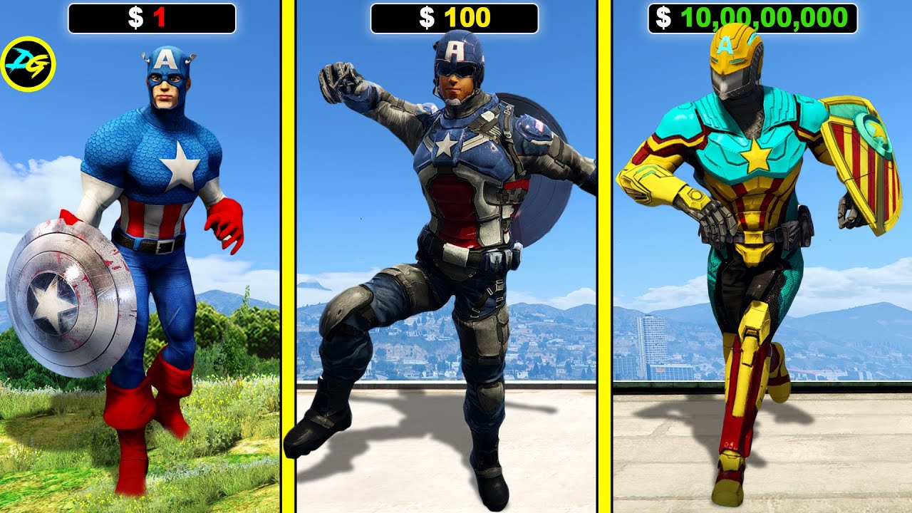 $1 CAPTAIN AMERICA To $10,00,00,000 CAPTAIN AMERICA in GTA 5