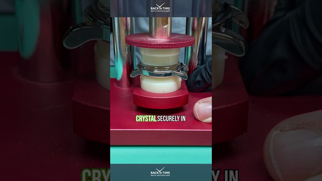 Using the Crystal Press #watchrepair #horology #vintagewatch #vintageomegaseamaster