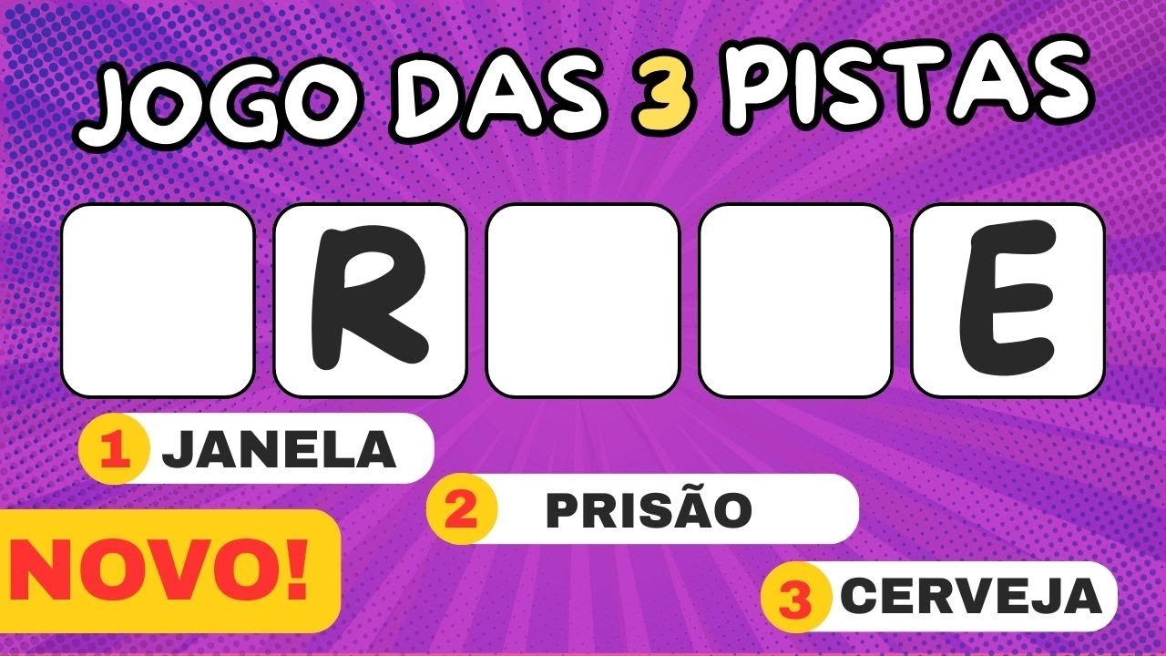 Jogo das 3 PISTAS 🤔 Qual é a PALAVRA | DESAFIO do Sabichão No. 04 #quiz