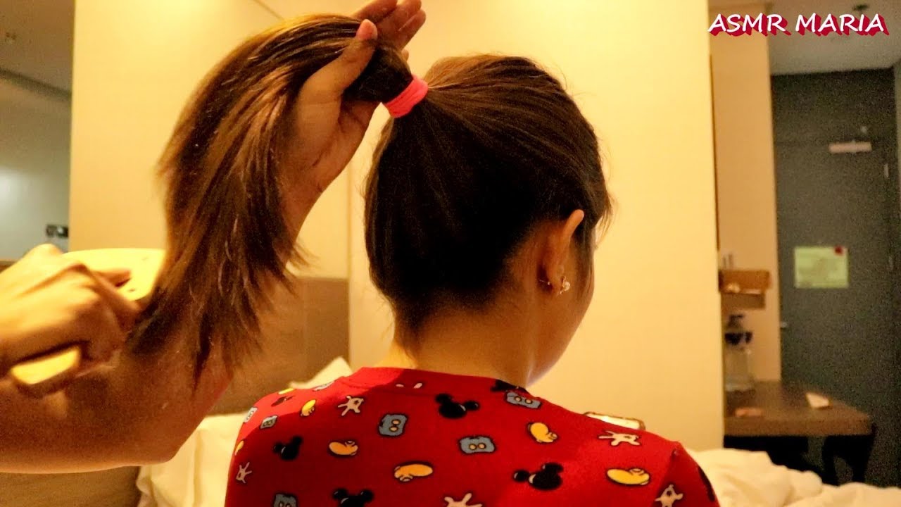 ASMR HAIRPLAY | HAIR BRUSHING ON PONY TAILS