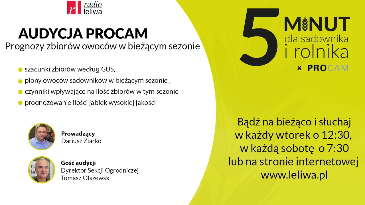 Prognozy zbior&oacute;w owoc&oacute;w w bieżącym sezonie - Audycja 5 Minut Dla Sadownika I Rolnika