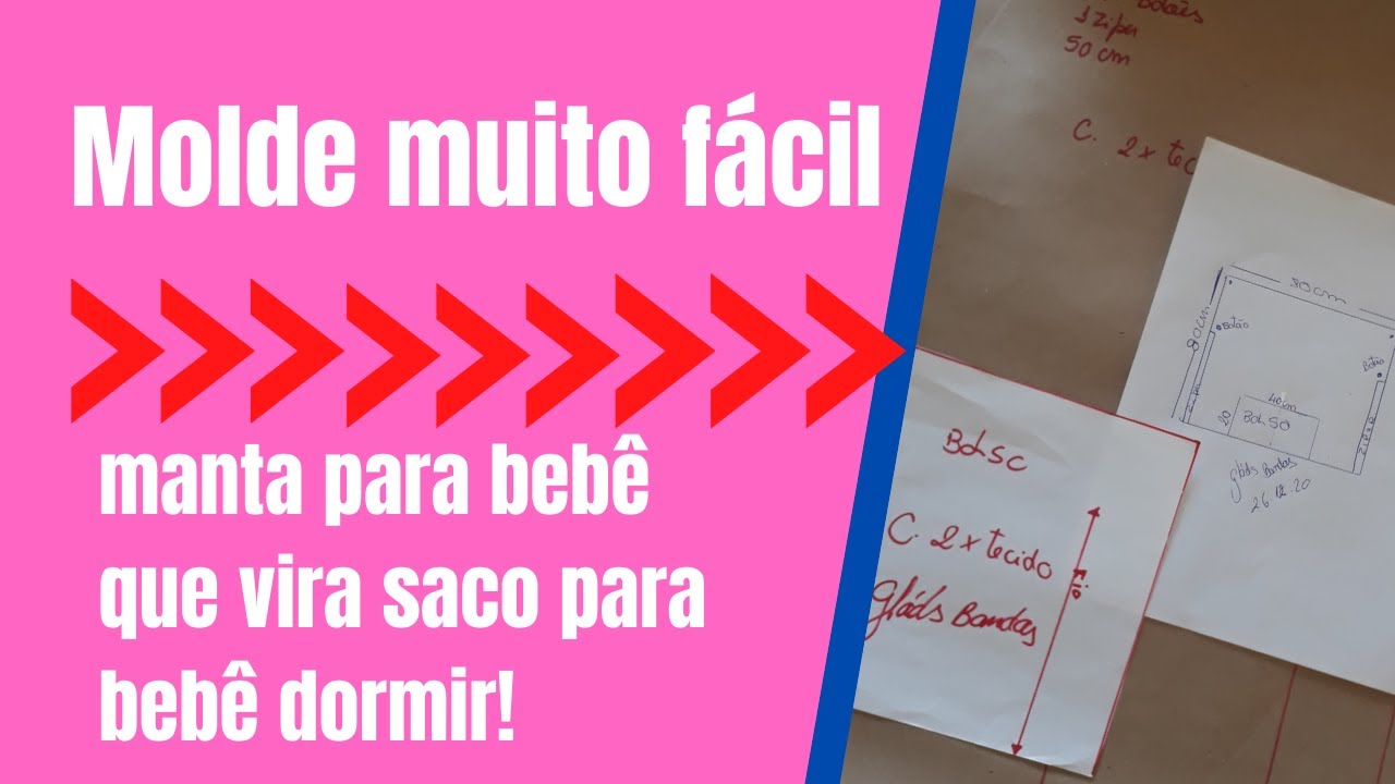 molde muito fácil manta que vira saco de bebê dormir/costurando pano