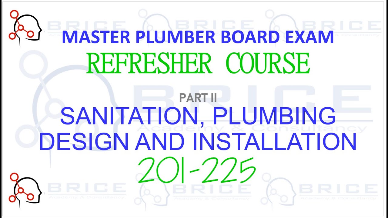 MASTER PLUMBER BOARD EXAM REFRESHER   SPDI 201 225