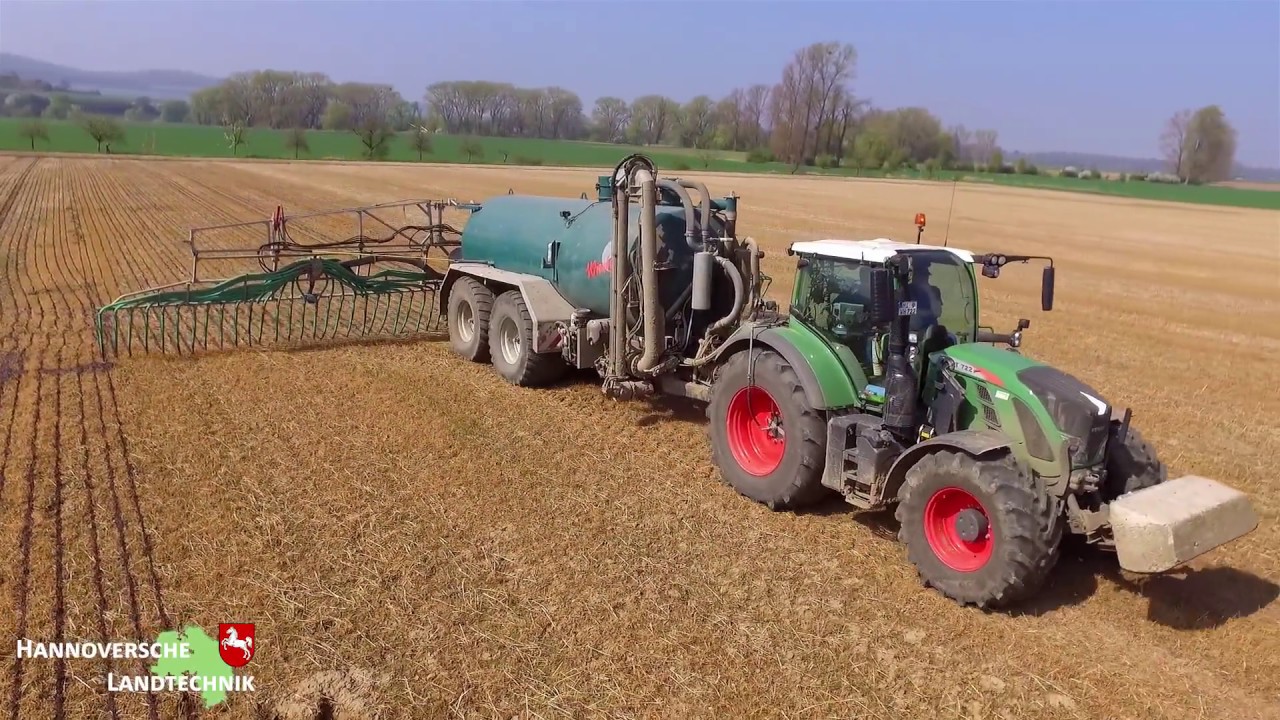 Fendt 722 Vario mit Wienhoff Pumpwagen, John Deere 6210R mit Lemken Thorit 9