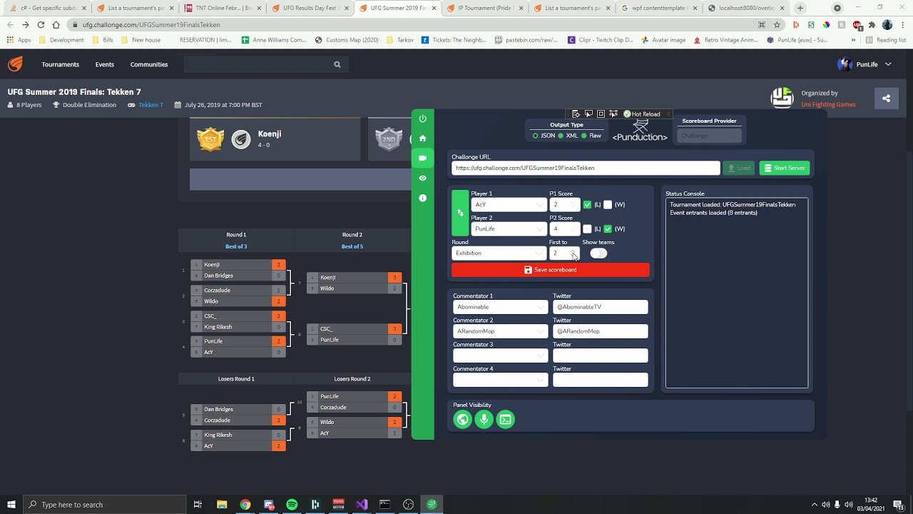 Punduction - Challonge intergration quick preview