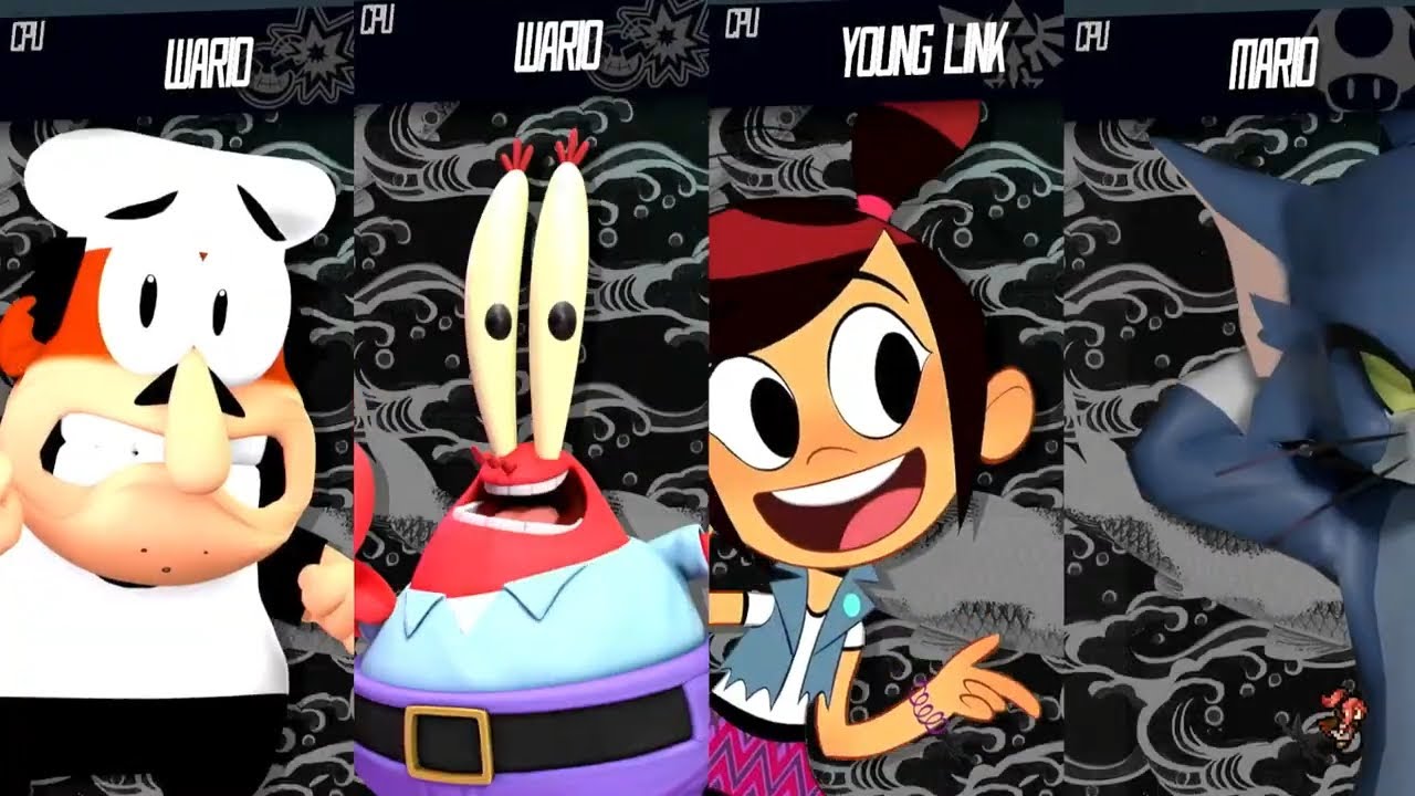 Mr Krabs vs Peppino vs Molly Mcgee vs Tom - Requested Smash Battle
