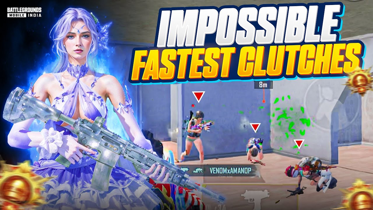 Impossible Fastest Clutches 🔥 Intense Solo Vs Squad 1v4 in Conqueror Lobby Gameplay BGMI