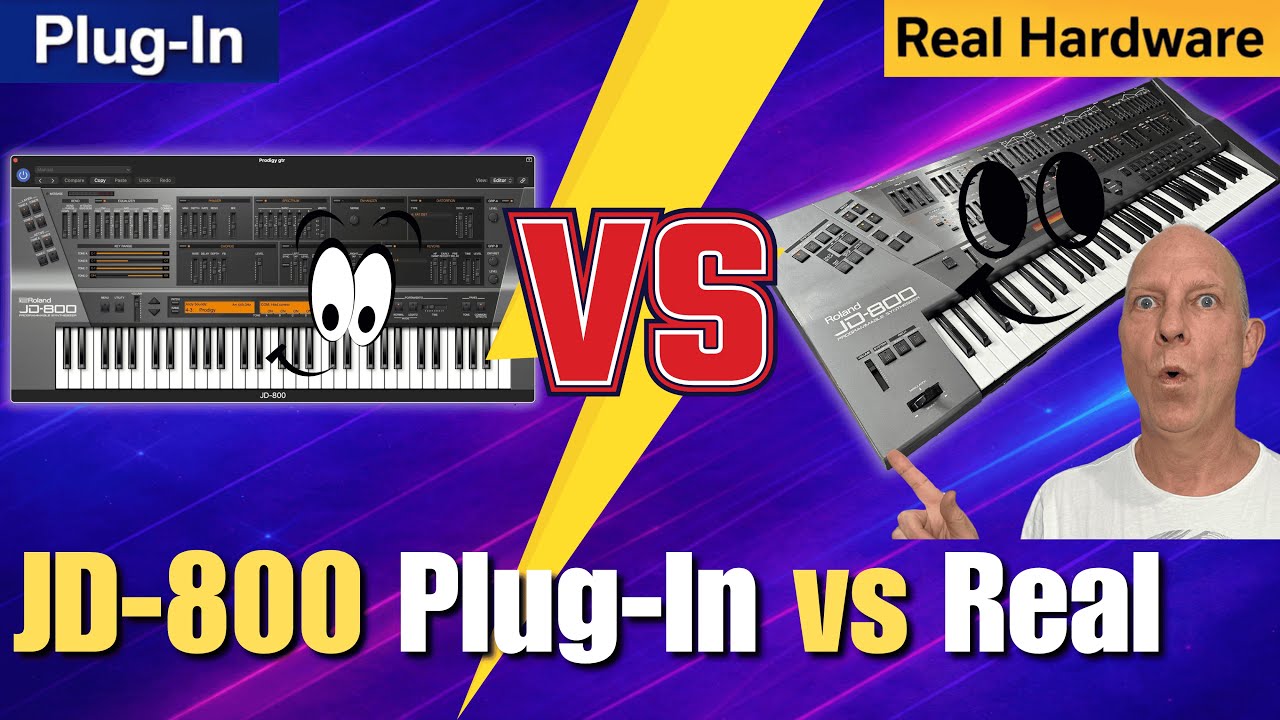 Roland JD-800 wtyczka vs prawdziwy JD-800 (Test A/B kultowych riff&oacute;w)