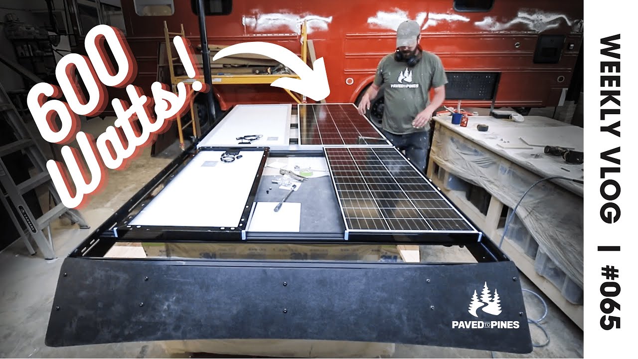 INSTALLING 600 Watts Of Solar Panels On A Flatline Van Co ROOF RACK!