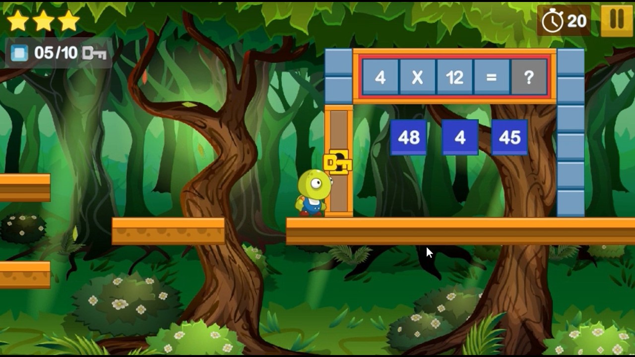 Aventura das TABELAS DE MULTIPLICAÇÃO - Jogo do tipo Mario Bros com matemática