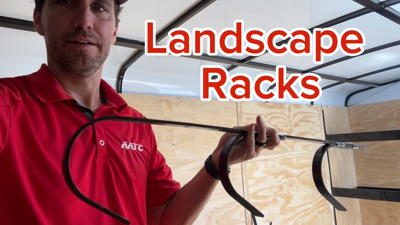 Landscape racks for trailers. Weedeater, edger and blower racks. Standard basic hooks.