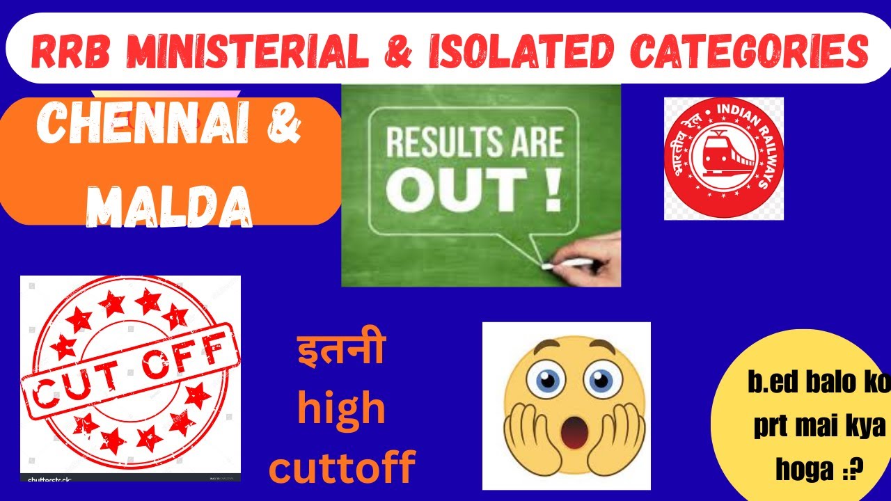 RRB CEN 07/2024 | CHENNAI AND MALDA MINISTERIAL & ISOLATED CATEGORIES RESULT OUT: CHECK MERIT CUTOFF