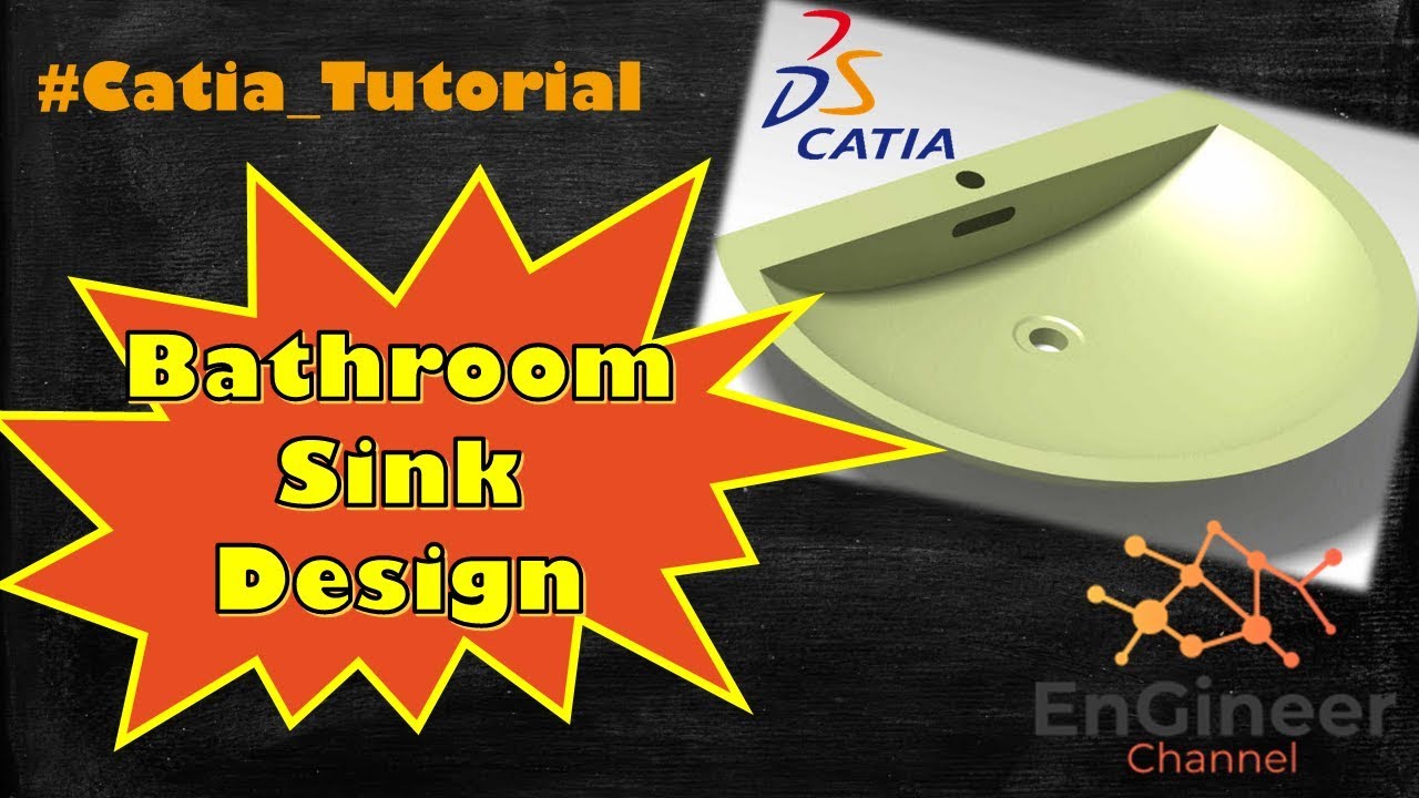 bathroom sink design with surfacique tools #catia_tutorial