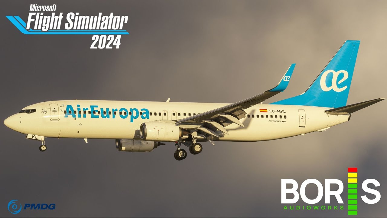 PMDG 737 + Boris Sound Pack | Realistic Landing Madrid (LEMD) | FS2024