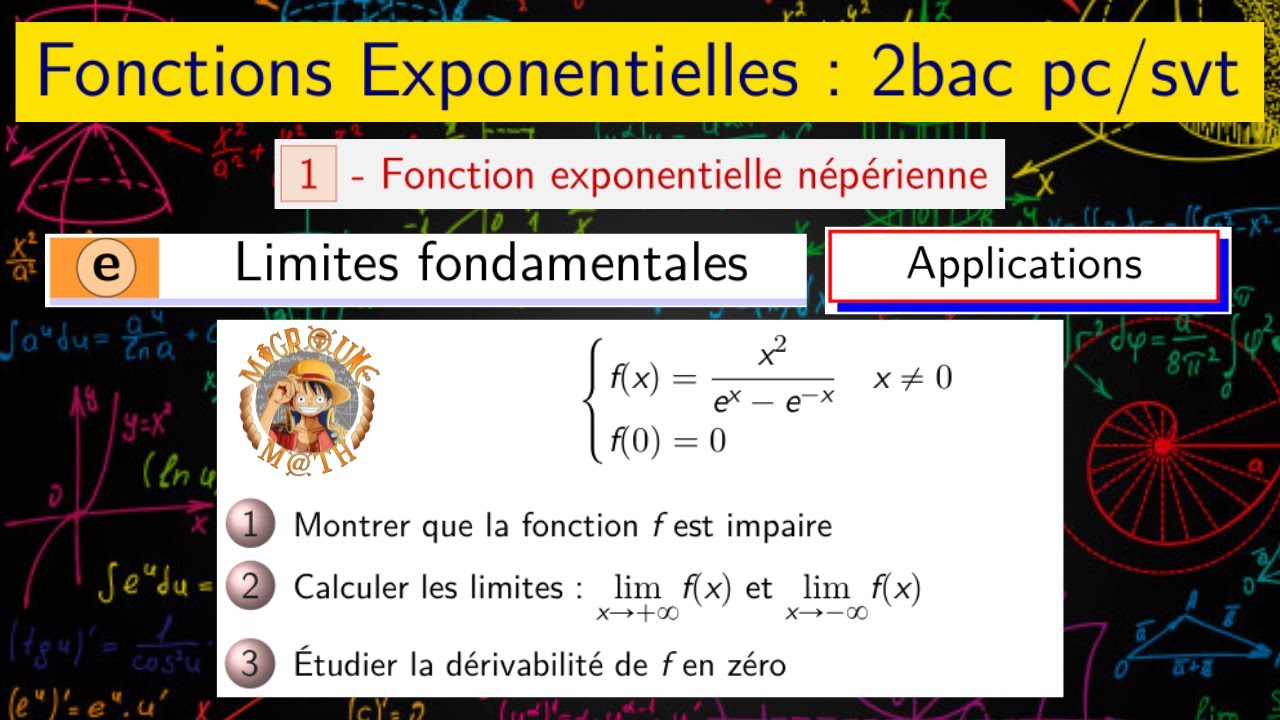 Fonctions Exponentielles — Limites fondamentales et dérivabilité — Applications — 2 BAC PC/SVT