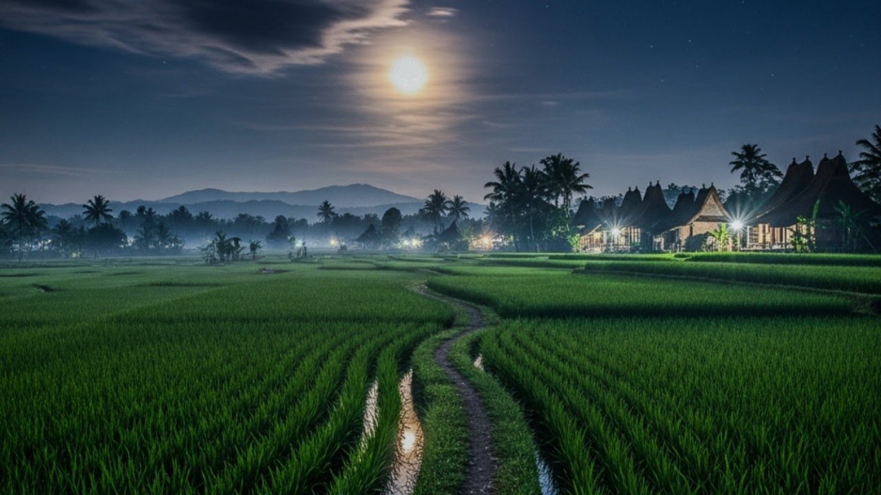 Pedesaan yang tenang ( Soothing indonesia village at night ) 