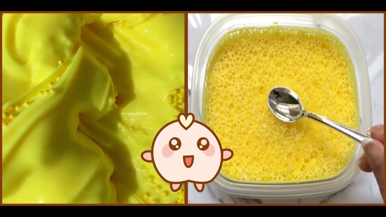BEST OF SLIME -  Yellow Slime Compilation (Oddly Satisfying) ASMR