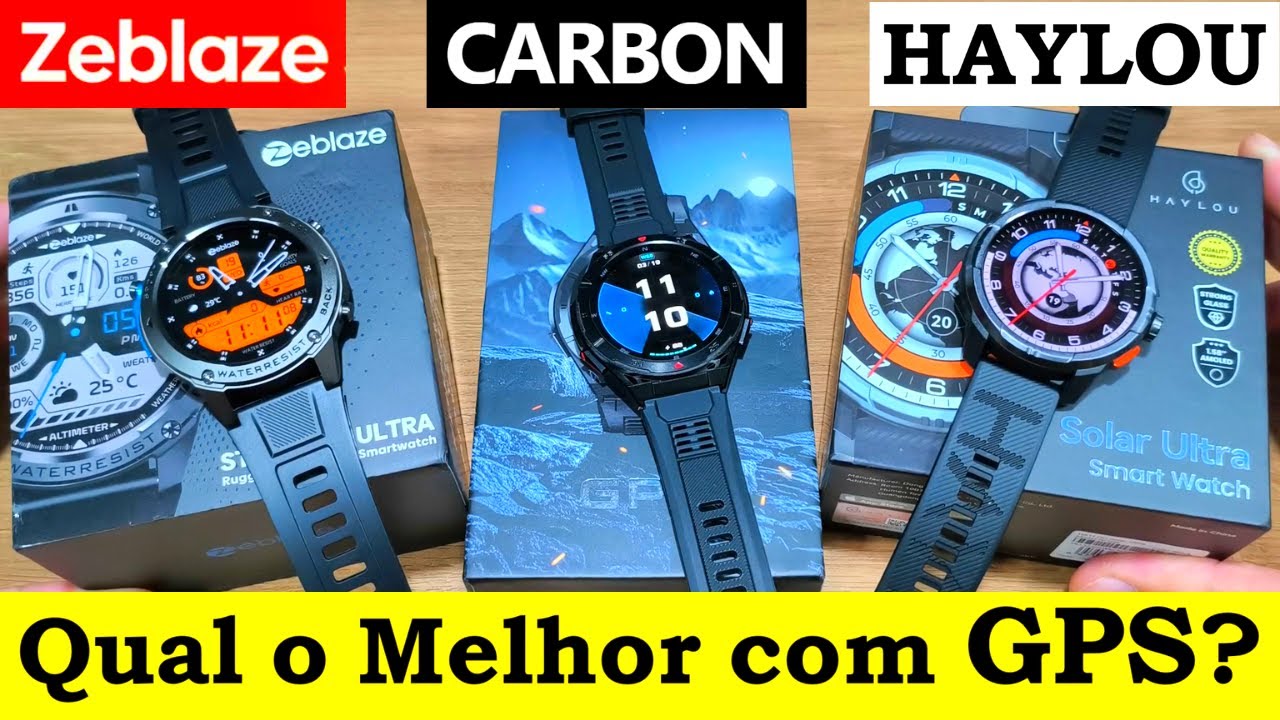 HAYLOU SOLAR ULTRA, CARBON ATLAS OU ZEBLAZE STRATOS 2 ULTRA? QUAL O MELHOR COM GPS E À PROVA D'ÁGUA?