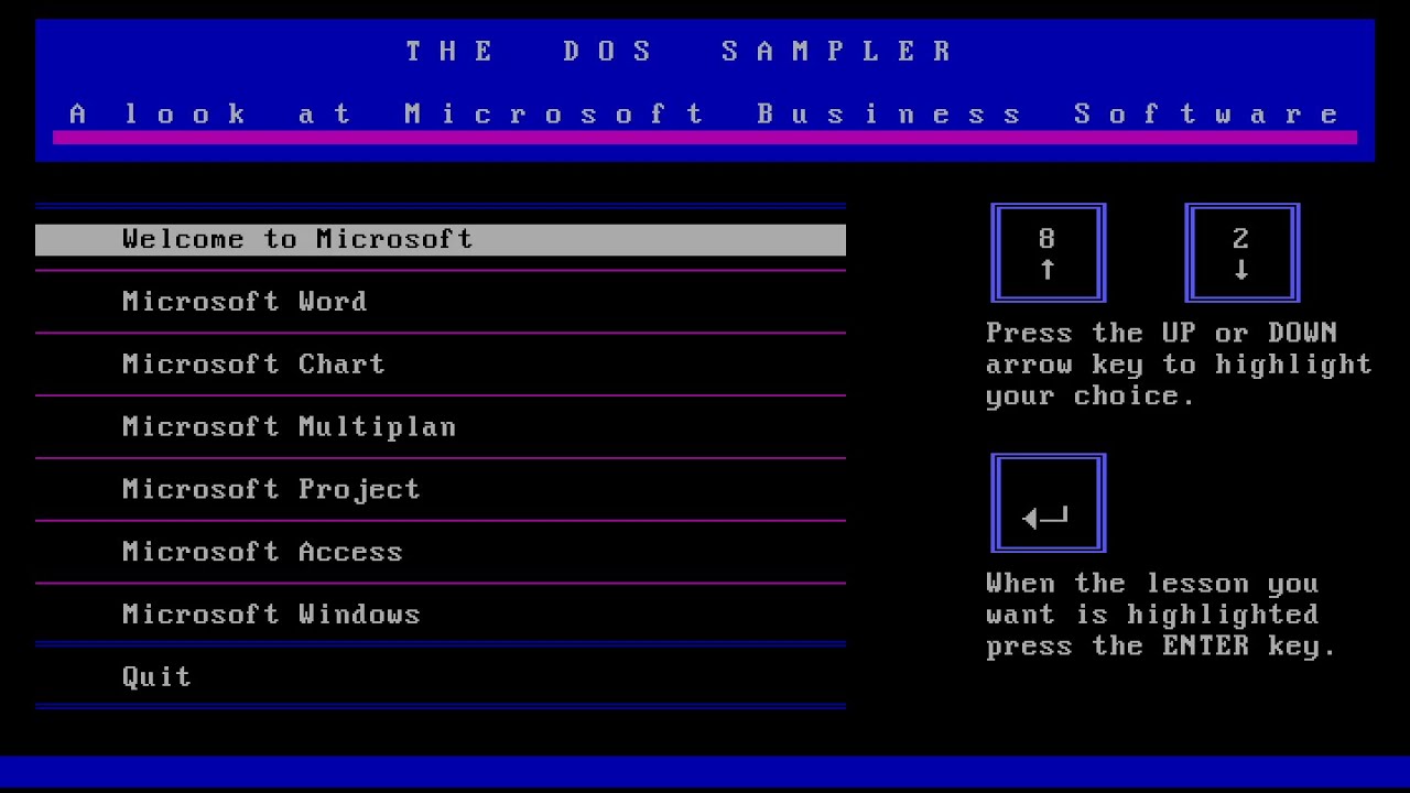 The DOS Sampler: Welcome to Microsoft - 1986/08