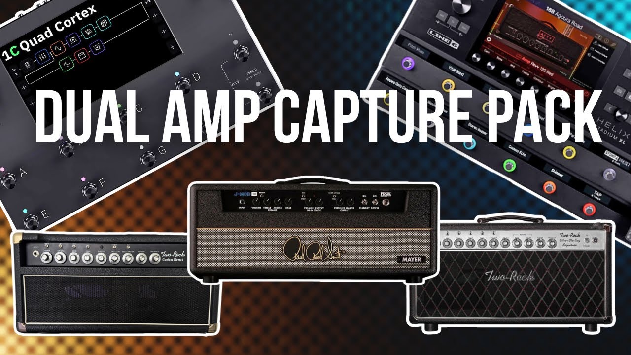 Helix Stadium & Quad Cortex Dual Amp Mini Pack | Two-Rock Custom Reverb, Silver Sterling, J-MOD 100