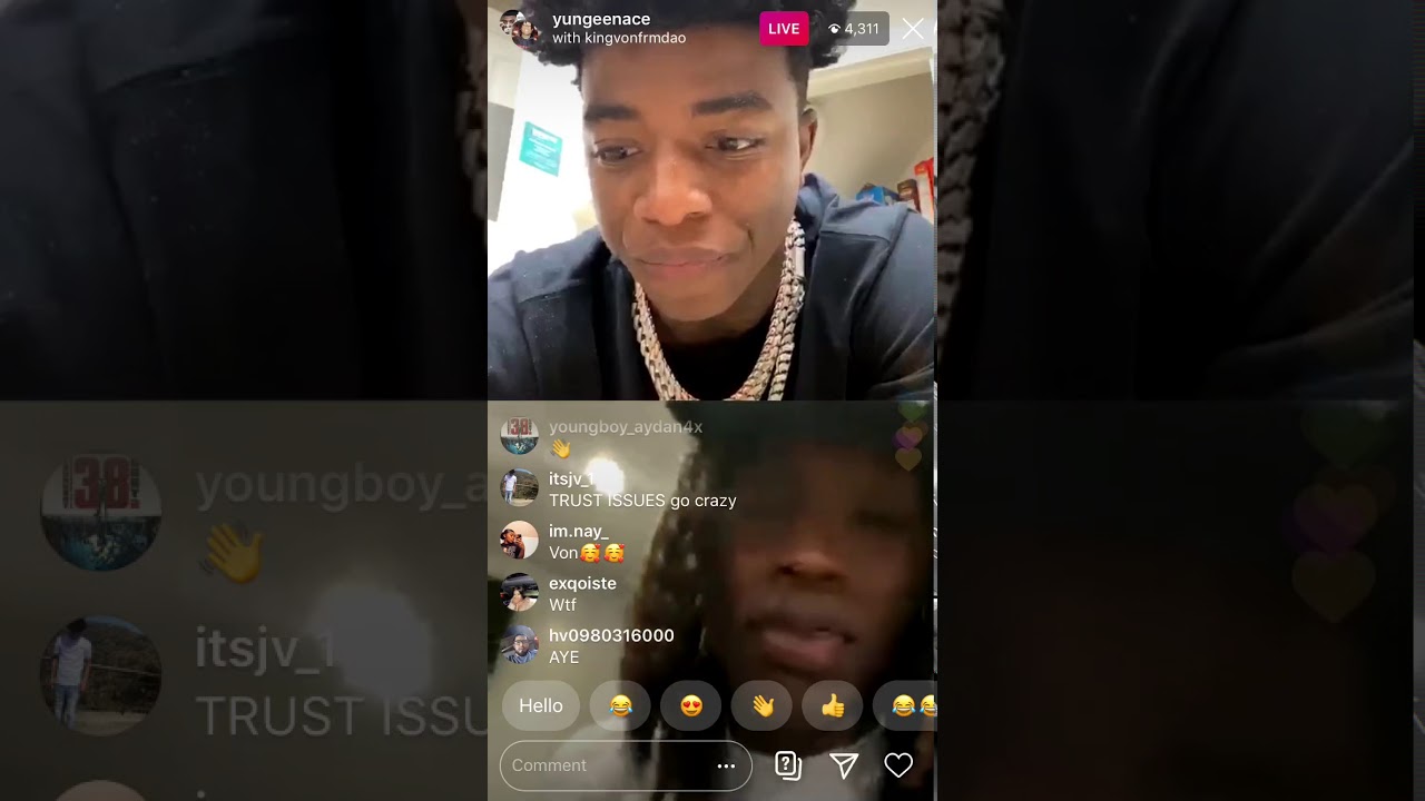 Yungeenace and kingvon on Instagram live talking bout jail
