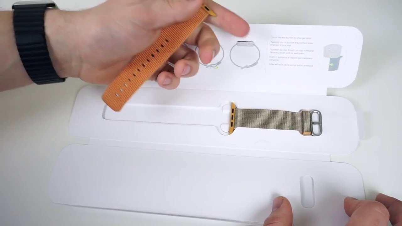 Apple Watch Gold/Royal Blue Nylon Band Unboxing & Impressions!