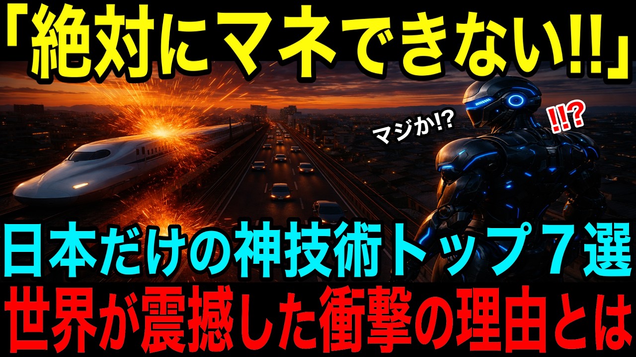 【海外の反応】「これだけはパクれない！？」日本の技術トップ７→欧米諸国でもマネできない衝撃理由とは