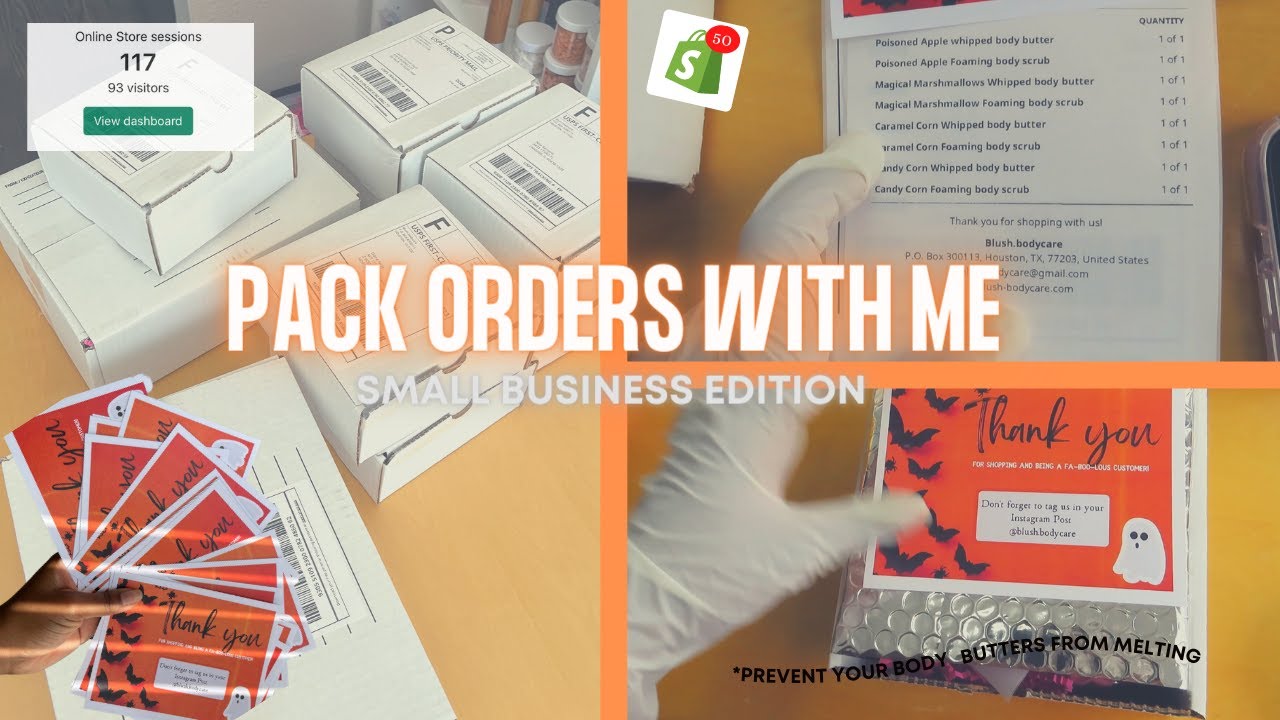 How To Ship Body Butters | Pack Orders With Me | Small Business Edition | VLOG