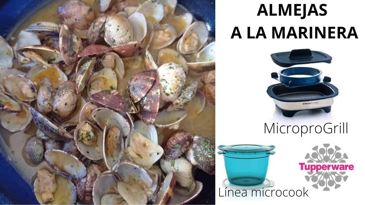 Almejas a la marinera en el microcook de tupperware