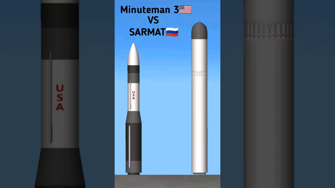 LGM Minuteman 3 Vs Rs-28 SARMAT ICBM comparison #sfs #icbm #viral #shorts