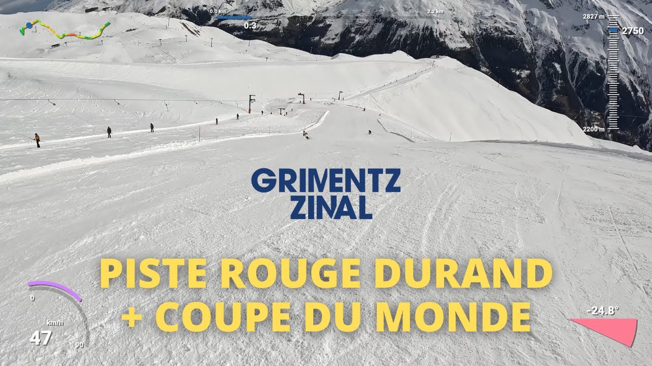 Zinal - Piste rouge Durand + Coupe du Monde - GOPRO 4K