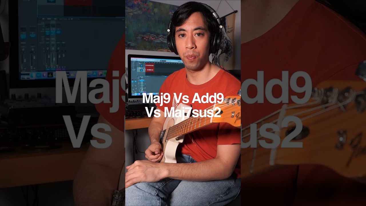 Math Rock Chords: Maj9 Vs Add9 Vs Maj7sus2 #mathrock #midwestemo #guitarchords #educational #guitar