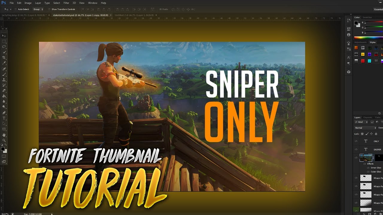 Photoshop Tutorial | Fortnite Thumbnail (dakotaz inspired)