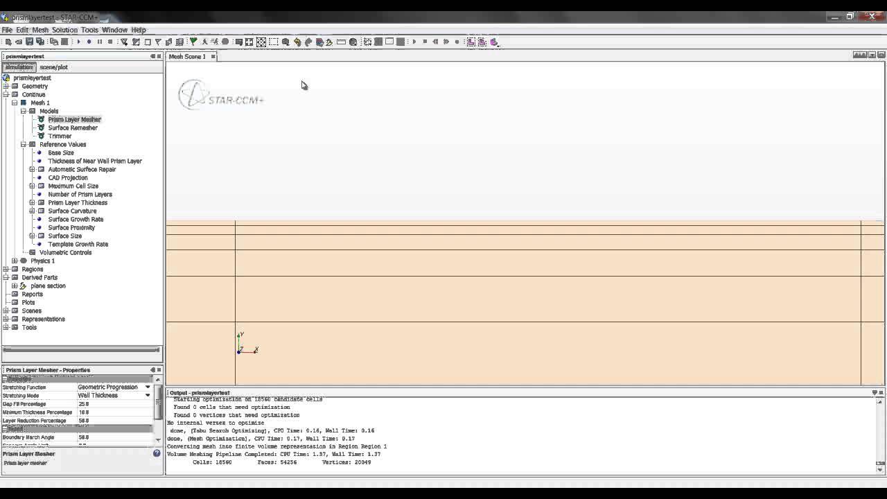 What is the wall thickness option in the prism layer mesher in Starccm+