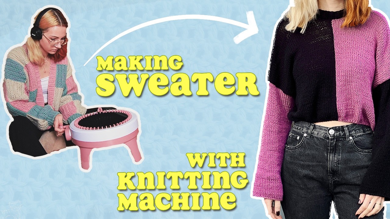 I made a two tone sweater with a Sentro knitting machine!