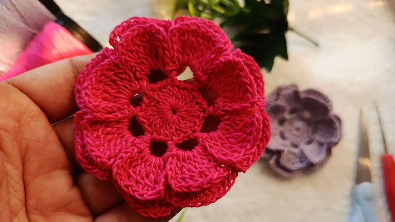 Greatly simple crochet flower #crochet #viralvideo #flowers 
