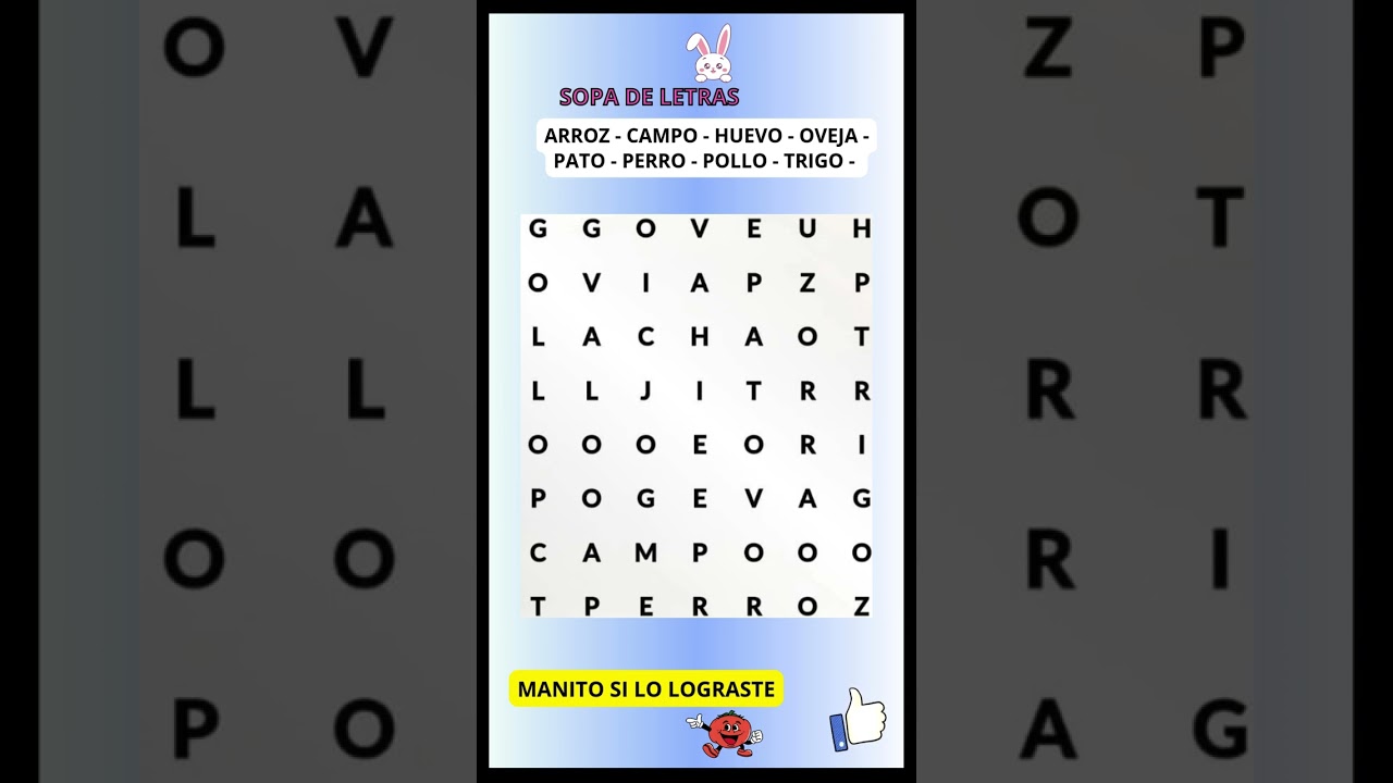 Resuelve esta SOPA de Letras / Juegos Mentales