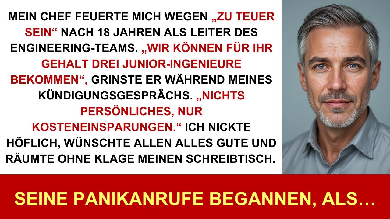 Mein Chef kündigte mich als „zu teuer“ nach 18 Jahren Engineering-Leitung – seine panischen Anrufe…!