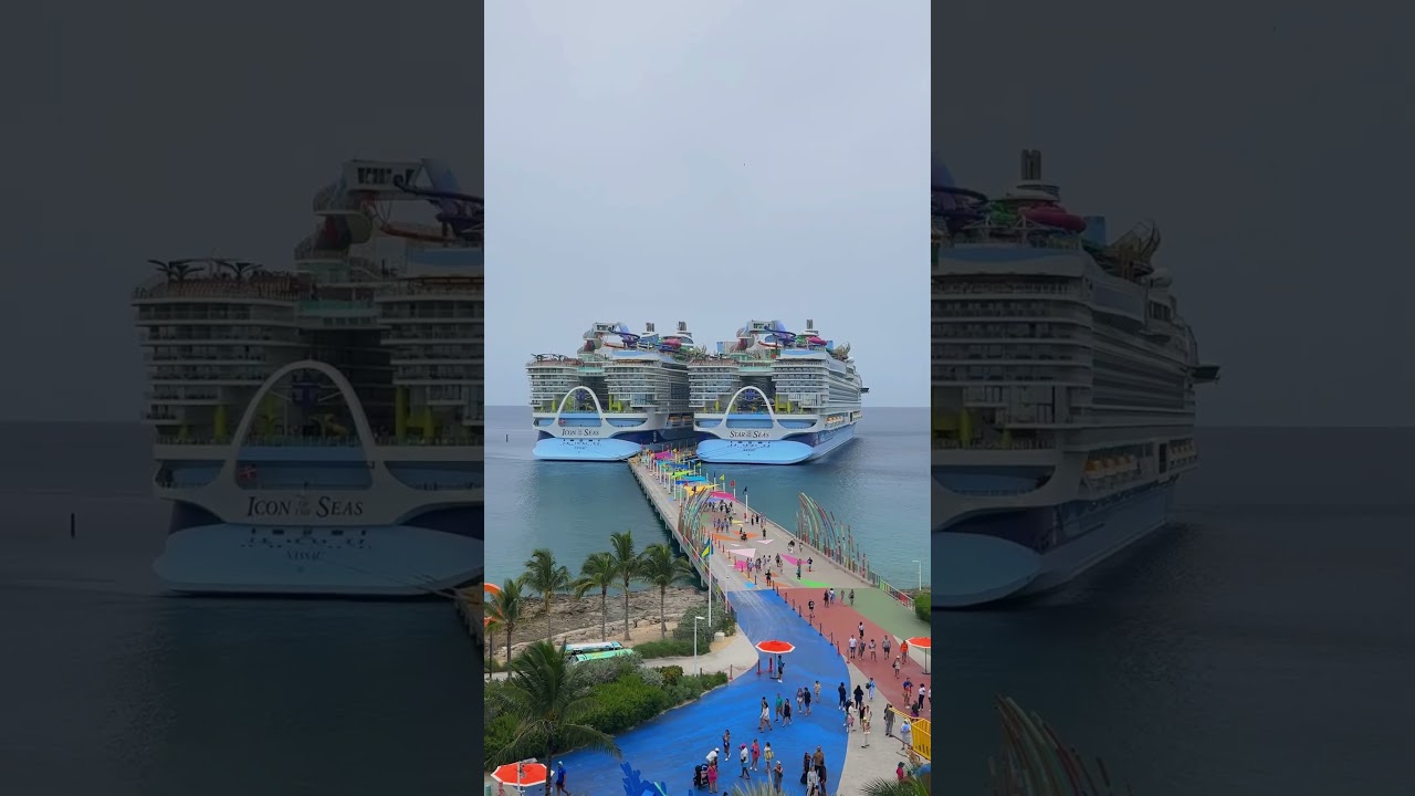 The two world&rsquo;s LARGEST cruise ships meet at Perfect Day at CocoCay! 🏆⚓️