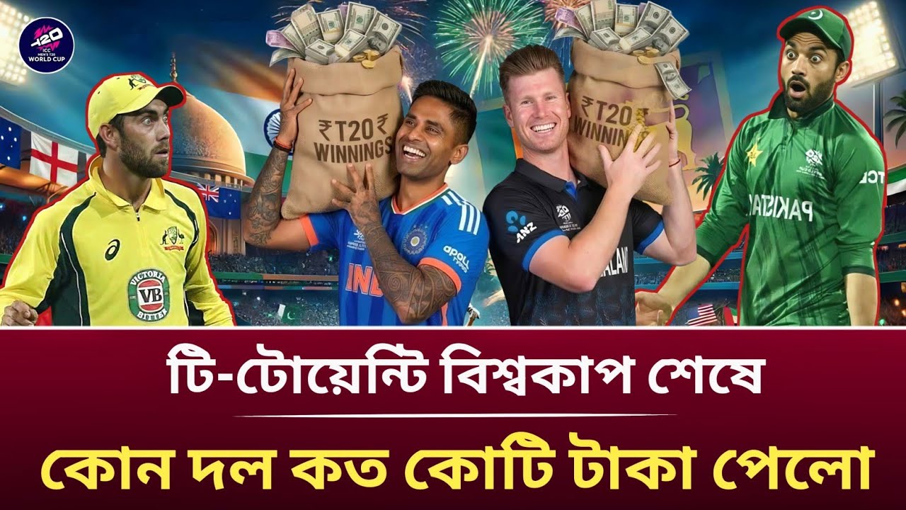 টি-টোয়েন্টি বিশ্বকাপ শেষে কোন দল কত কোটি টাকা পেলো I Cricket Update News I Sports Cricket News 