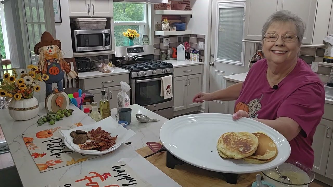 Pop loves breakfast, so lets make a Blueberry Pancake Breakfast