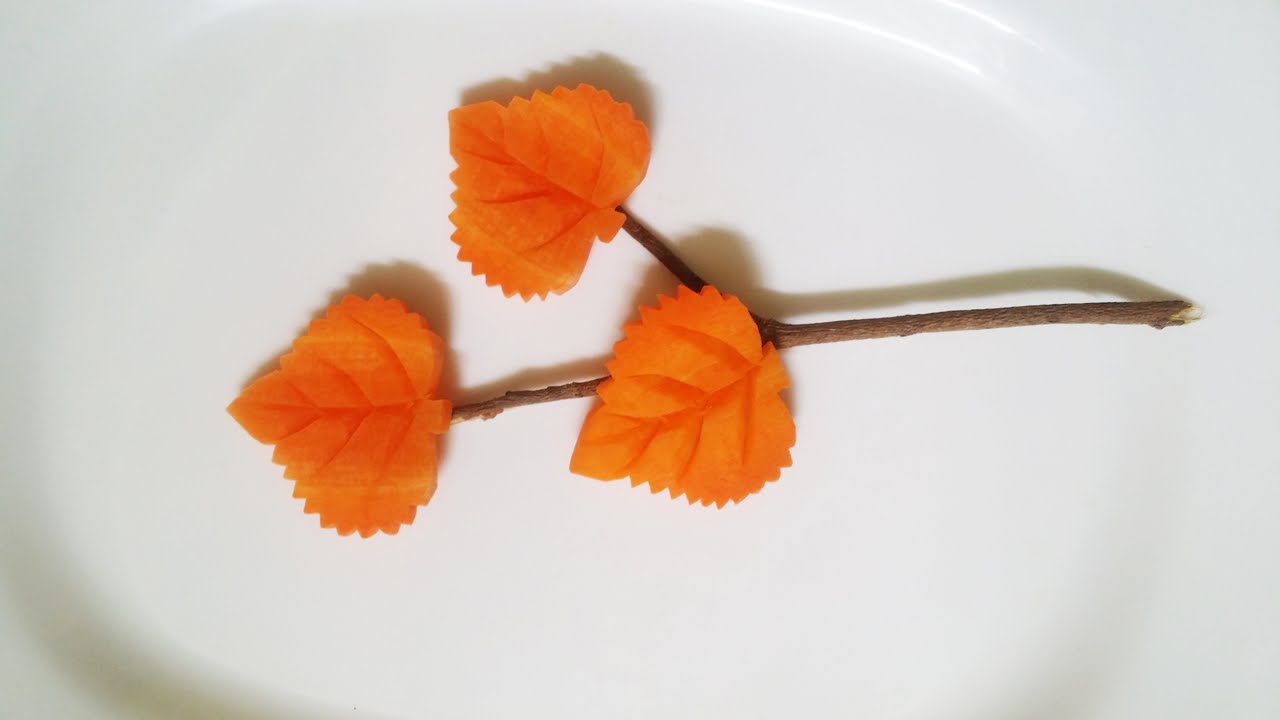 How To Carve Carrot Leaf - Carrot Art Designing, Carving Ideas & Cutting Techniques
