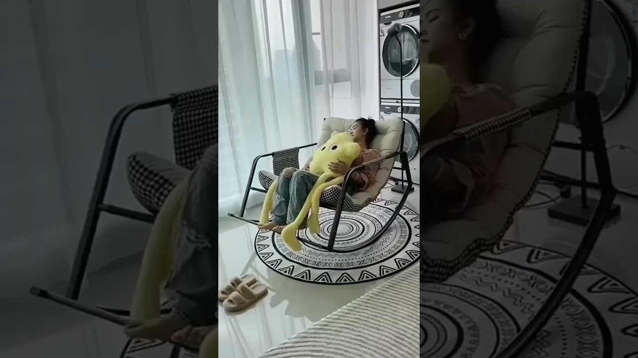 This double rocking chair recliner can accommodate two people at the same time # Lazy Sofa  #kitchen