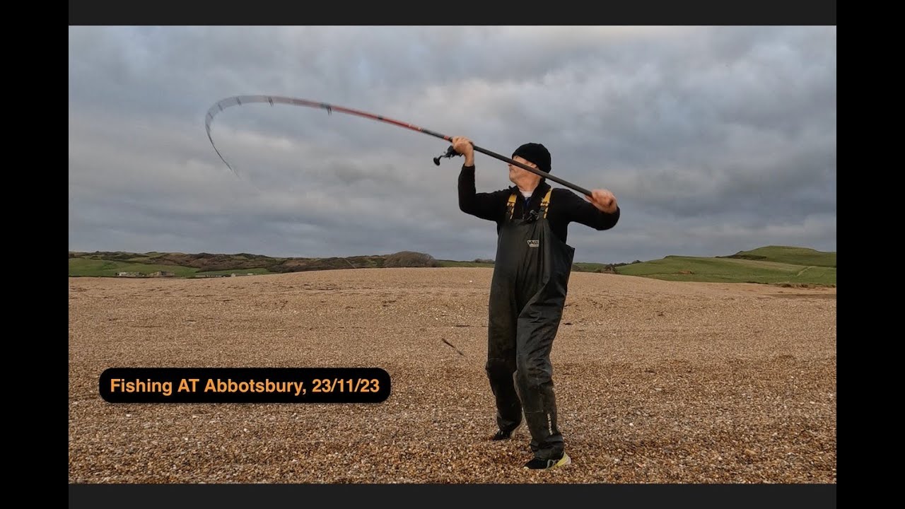 Fishing AT Abbotsbury on the Chesil Beach - Plenty of fish on a storm damaged beach