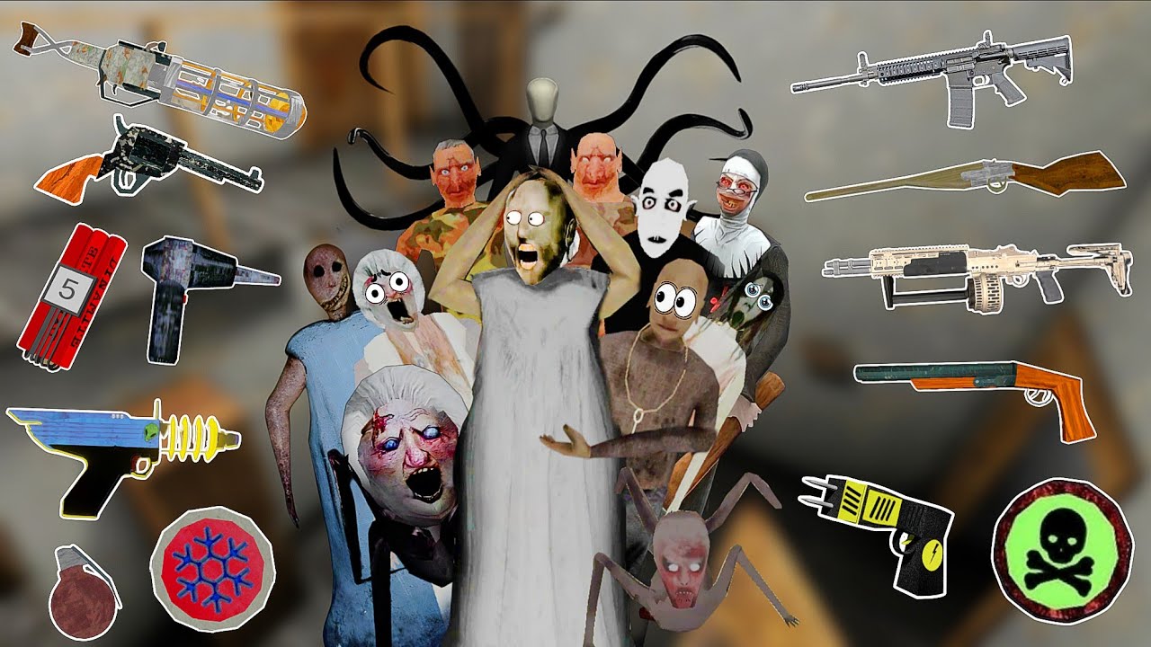 All New Weapons in All Granny Games VS Granny & All Her Family & visitors