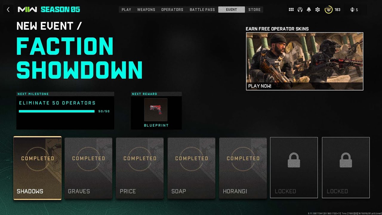 ALL MW2 Faction Showdown Event Challenges & Operator Rewards.. (NEW Season 5 Shadow Company Unlocks)