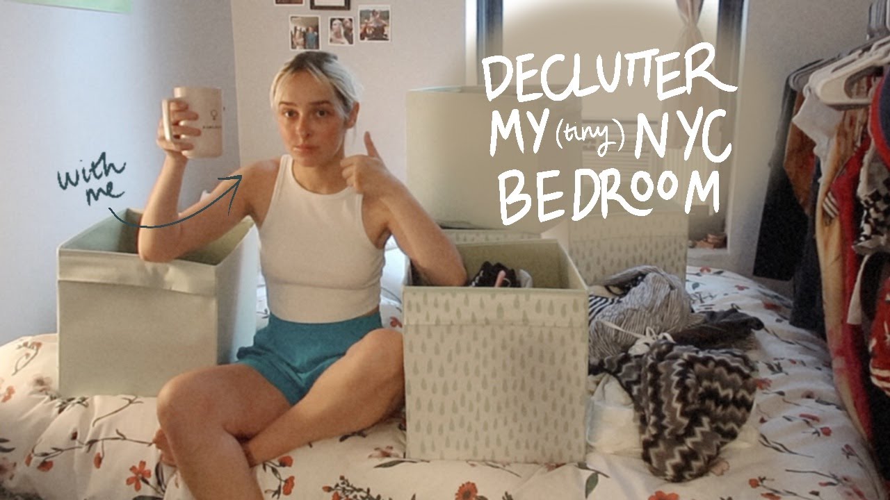 declutter my tiny nyc bedroom w me ~ cleaning, organizing, getting rid of things