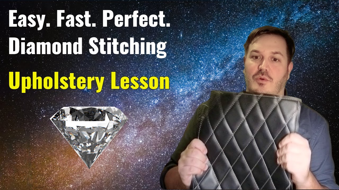 Простой ромбовидный шов для начинающих в обивке мебели.