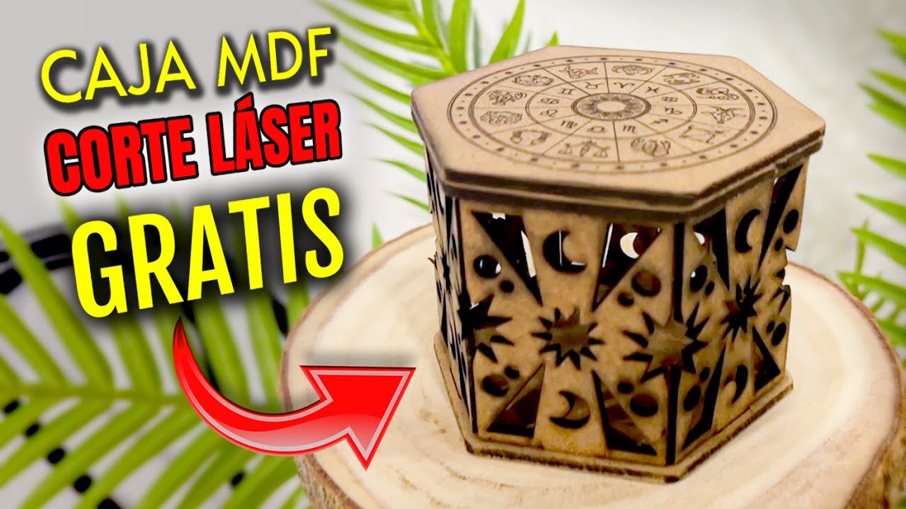 🙊 CAJA con tapa GRATIS en MDF 👈🏾 Plantilla VECTOR para tu máquina de CORTE LÁSER