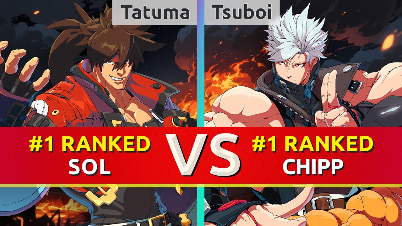 GGST ▰ Tatuma (#1 Ranked Sol) vs Tsuboi (#1 Ranked Chipp). High Level Gameplay